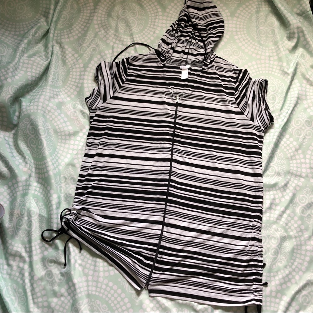 Dotti Hoodie Ruched Swim Beach Cover Up 3X